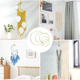 Pack of 12 Gold Dream Catcher Rings Metal Rings for Crafts Metal Moon Hoops Dream Catcher Metal for DIY Crafts Dream Catcher and Wreath Wedding Decor (20/15/10/5 cm)