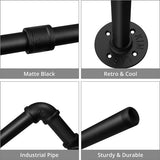 Kledingrek, zwart, kledingroede, 120 cm, hangend kledingrek, afneembaar ijzeren kledingrek, wandrailplank, ruimtebesparende ruimte voor maximaal 60 kg