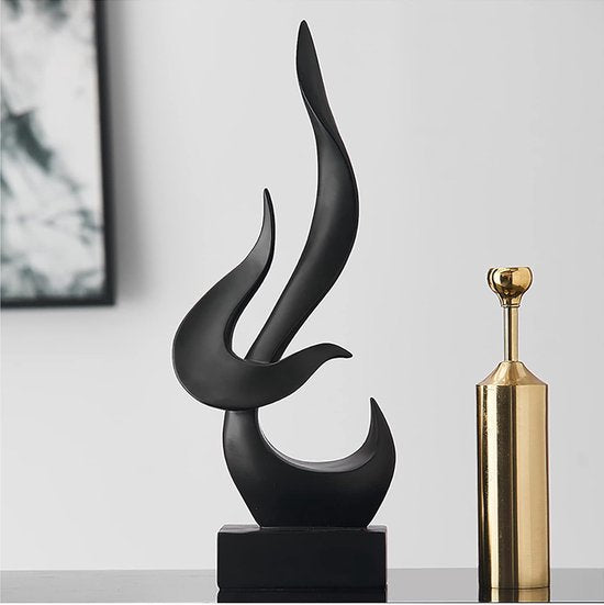 Moderne decoratieve sculptuur kunst zwarte vlam decoratief standbeeld, woonkamer slaapkamer decoratie sculpturen en figuren
