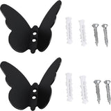 2 stuks zwarte jashaken, roestvrij stalen metalen kledinghaken, vlinderkleerhaken, vlinder-opberghaken, geschikt voor slaapkamer, badkamer en andere plaatsen