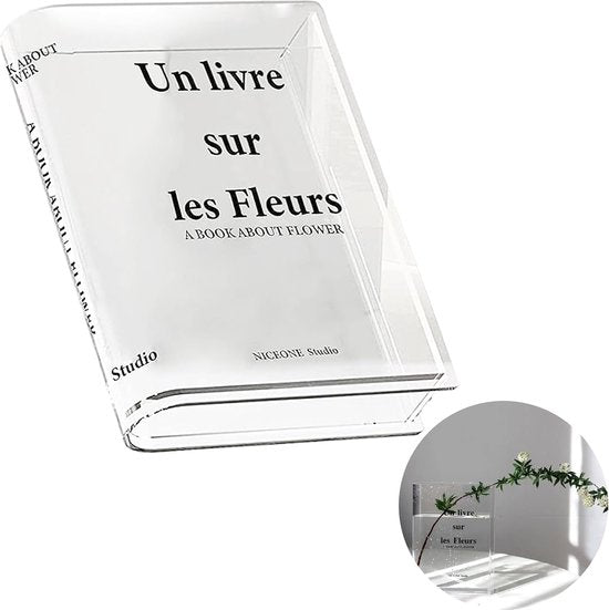 Vaas, boekenvaas ,transparant