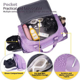 35L damessporttas opvouwbare reistas met schoenenvak en natvak, waterafstotend weekendtas gym reistas handbagage trainingstas voor dames heren paars