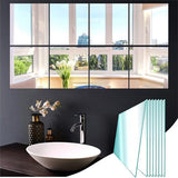 Muurspiegel, zelfklevend, 20,5 x 20,5 cm, 8 stuks, HD glas, spigel, wanddecoratie, spiegeltegels, zelfklevende spiegel voor aan de muur, spiegel, muursticker, kleine spiegelstickers