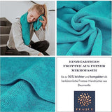 Microfiber handdoek met badstofstructuur - set van 1 & 2, antibacterieel absorberend, sneldrogend, licht XXL, sporthanddoek reishanddoek saunahanddoek (turquoise, 60x120 cm (2 stuks))