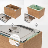 Holma Design Biologische afvalemmer, 4,5 liter, vaatwasmachinebestendig en van echt houten veneer; keukencompostemmer voor biologisch afval; eiken