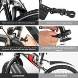 Fietsspatbordenset, universele spatborden, mountainbike met 2 rode reflectorstickers, instelbaar, voor achter spatborden, bescherming voor 24-29 inch MTB racefiets