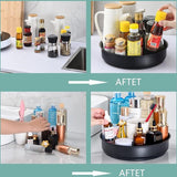 Lazy Susan keukenorganizer, draaitafelorganizer, 360 graden draaibare opbergcontainer voor voedsel, kruidenhouder van roestvrij staal, Lazy Susan (zwart/20 cm)