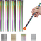 10 paar herbruikbare eetstokjes, titanium regenboogcoating roestvrijstalen metalen eetstokjes, Japanse Chinese Koreaanse eetstokjes vaatwasmachinebestendig, 8,9 inch (kleurrijk / eetstokjes)