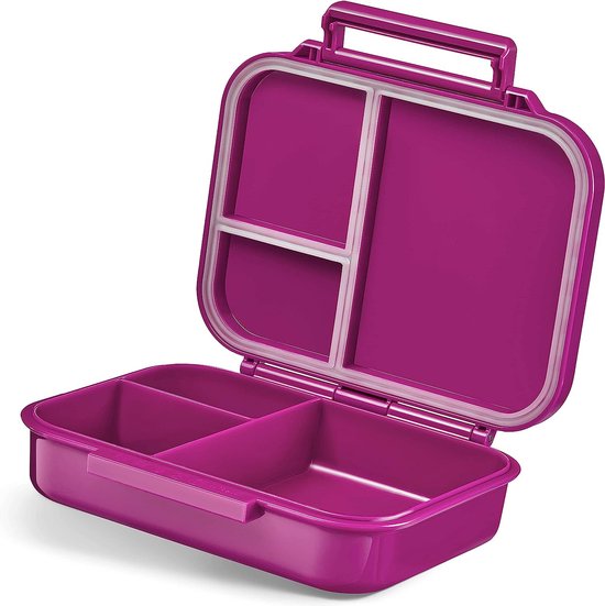 Mini Bia-Bento Box Kids - nieuw MODEL - compacter en lichter-lekvrij & BPA-vrij-lunchbox-lunchbox-voor kleuterschool en school (Paars)