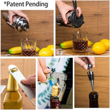 CGPN  Cocktail Shaker Set – 19 delige roestvrijstalen bartensil set met roterende bamboe standaard – perfecte barset tools voor een fantastische drankmix ervaring