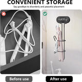 Stijltang, wandhouder, houder voor stijltang, krultang, metalen wandhouder, zonder boren voor stijltang, stijltang, stijltang, stijltang, zwart