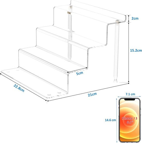 4-delige acryl verhogingsdisplaystandaard, acryl cupcake-dessertdisplayplank, displaystandaardorganizer voor figuren, cosmetica, nagellak, 1 stuk.