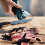 Zout- en pepermolen, hout, groen, met premium instelbaar roestvrijstalen maalwerk, cadeau-idee kruidenmolen, set handmatig (17 cm, 2 stuks)