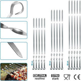 20 stuks grillspiesen extra sterk 2 mm van roestvrij staal, grillaccessoires voor mangal spiesgrill, schampura sjasliekspiesen (50)