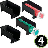 4-delige set modern wijnflessenrek – stapelbaar flessenrek voor waterflessen en drinkflessen – stijlvolle wijnflessenhouder voor de keuken en voorraadkamer – zwart