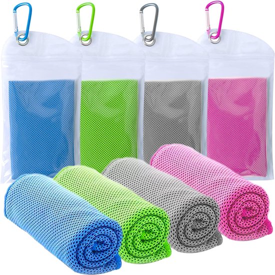 Verkoelende handdoek, ijshanddoek, ademend, koele handdoek, microvezel handdoek voor yoga, fitnessstudio, training, sport, fitness, hardlopen, kamperen, wandelen (100 x 30 cm)