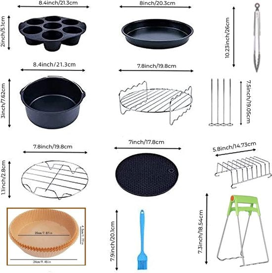 Accessoires voor heteluchtfriteuses Compatibel met alle Airfryer-merken