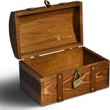 25 x 15,5 x 15,5 cm, van massief grenenhout, met slot voor een cadeau, decoratieve houten kist voor het opbergen of als schatkist voor een schattenjacht