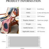 Dubbelzijdige katoenen geweven deken, sprei met kwastjes, jungle, Boheemse stijl, wandtapijt, knuffeldeken, decoratieve deken voor bed, bank, stoel, camping, deken, tafelkleed, tapijt, 160 x130