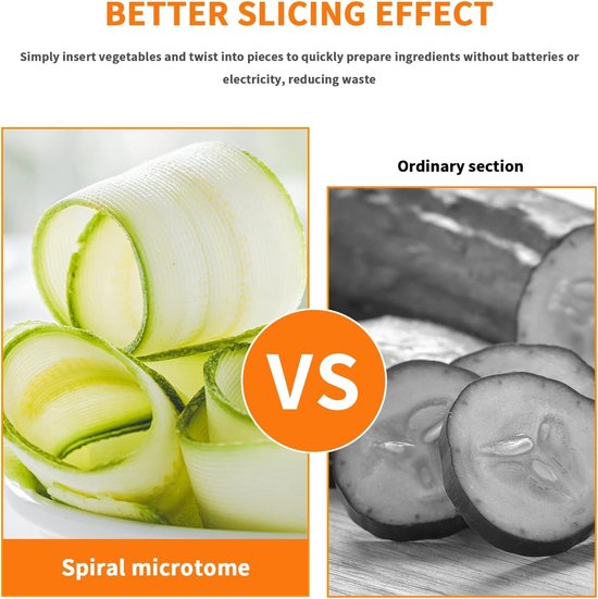 Spiraalsnijder, spiraalvormige bloemenroller, wortelspiraal, groenteschaaf, groentespiraalsnijder, handsnijder voor groenten en fruit, spiraaltrechter, bloemenroller, keukensnijder voor wortel, komkommer, 2 stuks