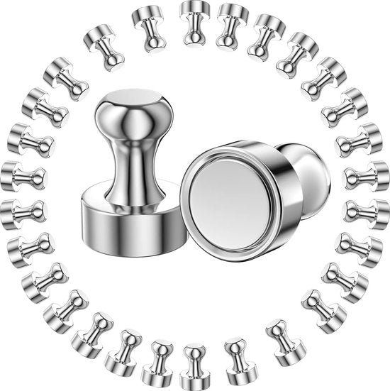 Neodymium magneten, extra sterk, 28 stuks, mini-magneten, 12 x 16 mm, voor magneetbord, steekbord, prikbord, koelkast, kegelmagneten, neodymium magneten, klein, met opbergdoos