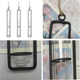 3 stuks glazen vaasjes van smeedijzer, fles reageerbuis voor bloemen, hangende metalen luchtplantenhouder, metalen strijkijzer, creatieve wandophanging, planten, glazen vazen voor