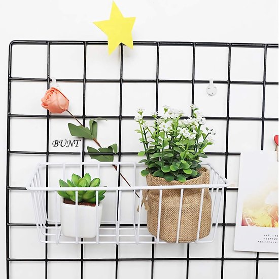 Wandrooster, accessoires, upgrade wandrooster, wit, accessoires, roostermand, hangrek, haaklijst, gebruikt voor rasterfotowand, rasterwand, accessoires, 3 stuks, wit, multifunctioneel