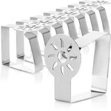 8 x premium roestvrijstalen tafelkleedclips voor binnen en buiten met decoratie op de tafelklemmen (08 stuks/zon)