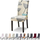 o Stoelhoezen voor eetkamerstoelen, 6-delige set, stretch, moderne stoelhoezen voor kantelstoelen, universeel, wasbaar, afneembare stoelhoes voor eetkamer, hotel, banket, keuken, beige bladeren