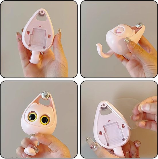 3 stuks oogknipperende kattenhaken, kattenhaken, dierenhaken, zelfklevende sleutelhaken, garderobehaken voor kinderen, mantel, sjaal, muts, handdoek, sleutel (roze, paars, groen)