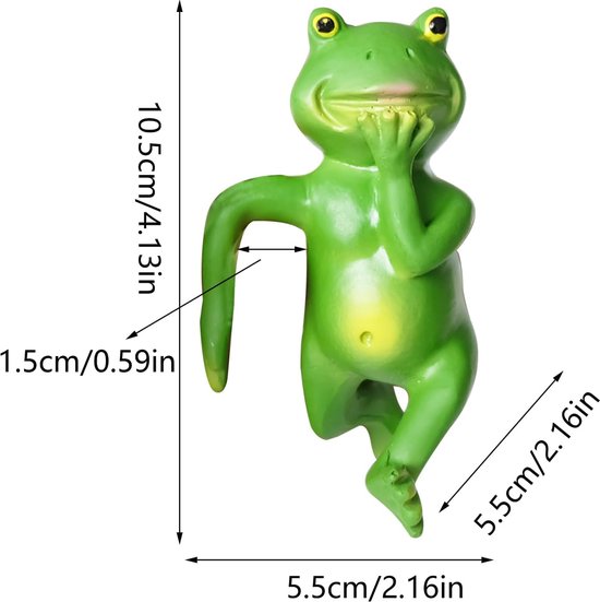 3 stuks kikkerfiguren, tuindecoratie, kikkerdecoratie, tuin, kikker, dieren, tuin, beelddecoratie, decoratieve bloempothangers, voor plantenbakken, tuinen, kantoren, balkons, vijvers