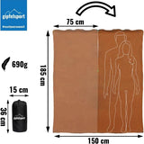 fleece deken met slaapzakfunctie I afmeting 185 x 150cm, 690 g I microvezel camping dekenslaapzak I bruin