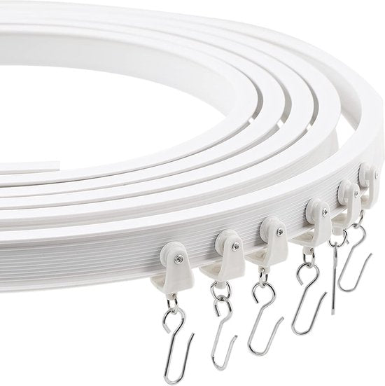 Premium 3m Ceiling Curtain Track System, Flexible and Durable Design for Effortless Glide, Ideal for Shower Windows, RV Room Divider, Privacy and Home Decoration