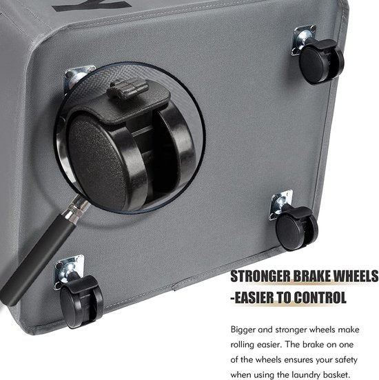 Grote opvouwbare wasmanden met wielen, opvouwbare waszakken, kledingtas