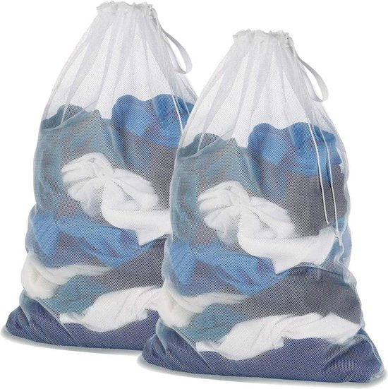 Waszak voor wasmachine, voor dessous, sokken, panty's, kousen en babykleding, afmetingen 60 x 90 cm voor 5 kg was, 2 stuks