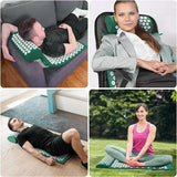 Acupressuurmat & kussenset, acupunctuurmat, spikes, yogamat voor massage, wellness, ontspanning en spanningen, ontspanning, spieren, ontspanning na sport, herstel, met draagtas