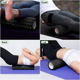 5-in-1, foamroller, met rollerstick en massageballen voor fasciatraining van de Spieren, Zwart