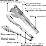 Serveertang, spaghettitang, aspergetang, roestvrijstalen slatang, geschikt voor pasta, salade, gegrild vlees, vaatwasmachinebestendig (2 stuks)
