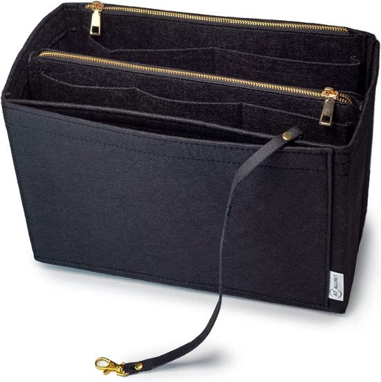 Handtas organizer vilt & sleutelhanger, apart gebruikt onderdelen - zakorganizer Neverfull mm, zakorganizer shopper. Zak in zakken, Zwart M