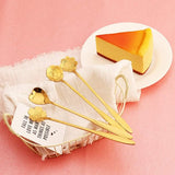 Bloemenlepelset, 8 stuks, roestvrij staal, lepel, goud, theelepel, koffielepels, roos, dessertlepels voor servies, keuken, koffie of bar (lengte 18 cm)