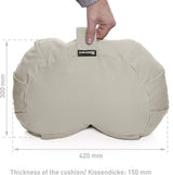 Halve maan yogakussen, 42 cm lang, 30 cm breed en 15 cm hoog, met vulling van boekweit-spelt, machinewasbare overtrek van 100% extra dik katoen, meditatiekussen, zitkussen