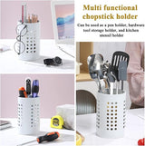 Keukengereihouder, roestvrijstalen gebruiksvoorwerpcaddy, gebruiksvoorwerporganisator voor spatels, keukendecoratie, set van 2, zwart en wit