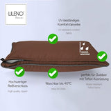 Kussen 60x60 cm [set van 2] - waterafstotende kussenhoes bruin (zonder vulkussen) - waterdichte kussenhoes voor binnen en buiten