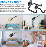 Pack of 2 Guitar Holder Wall Mount Angled Guitar Hanger Wall Guitar Holder Wall for Acoustic Guitar, Classical Guitar, Electric Guitar, Bass, Ukulele
