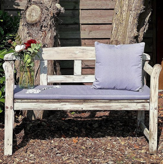 Bankkussen, voor binnen en buiten, 120 x 40 x 4 cm, geverfd, waterafstotend, grijs