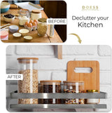 Keukenmand - Hangend Keukenrek - Kruidenrek - Keukenkast Organizer - Kruidenpotrek - Kruidenhouder - Zeeppomprek - Wandplank - Kruidenorganizer (Zilver, 40CM)