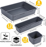 Lade-organizer, opbergsysteem, 32-delige lade-organizer voor kantoor, 3 maten, antislip lade-organizer voor bureau, badkamer, keuken, gebruiksvoorwerpen