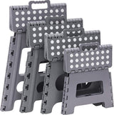 Kleine opvouwbare kruk | Opvouwbare kruk voor kinderen en volwassenen | Draagbare en opvouwbare vouwkruk | 150kg draagvermogen | Kruk voor keuken, badkamer, camping, tuin | 27 cm hoog | Grijs