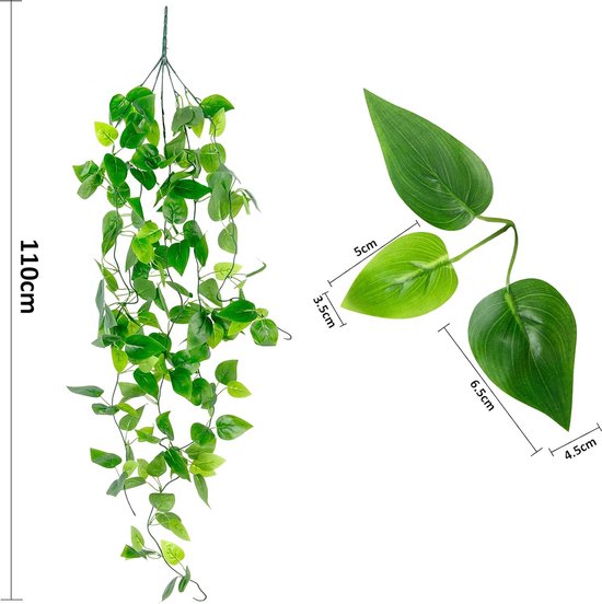 Kunstplanten Kunstmatige klimopgroene planten voor kantoor, woonkamer en huisdecoratie (groen 2)