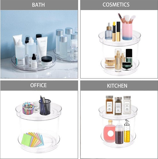 Draaibaar kruidenrek met 2 dieren, voor kast, eetkamer, badkamer, tafel, cosmetica, schoonheidsproduct